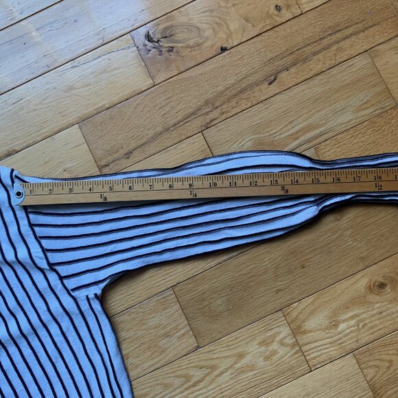 Cleo Striped Lightweight Sweater | Women’s XS | Puff Sleeve Knit Top - Picture 5 of 6